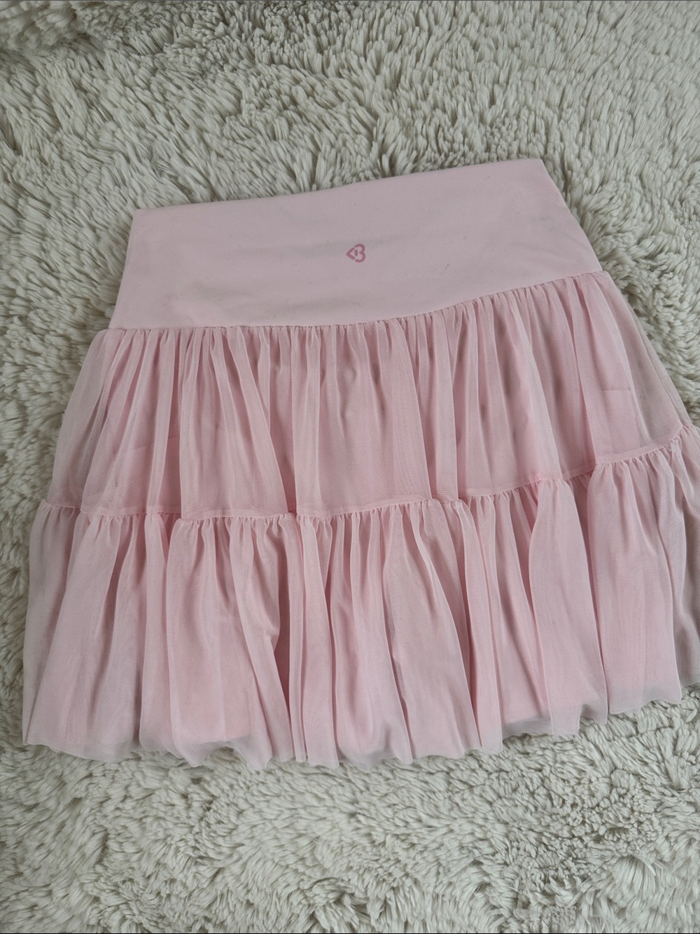Women's Light Pink Tiered Skater Skirt with Crossover Waist - Picture 3 of 5